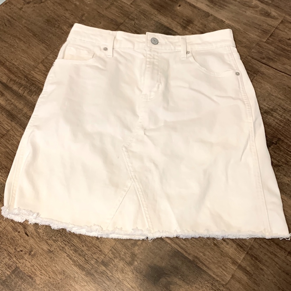 White Jean Skirt